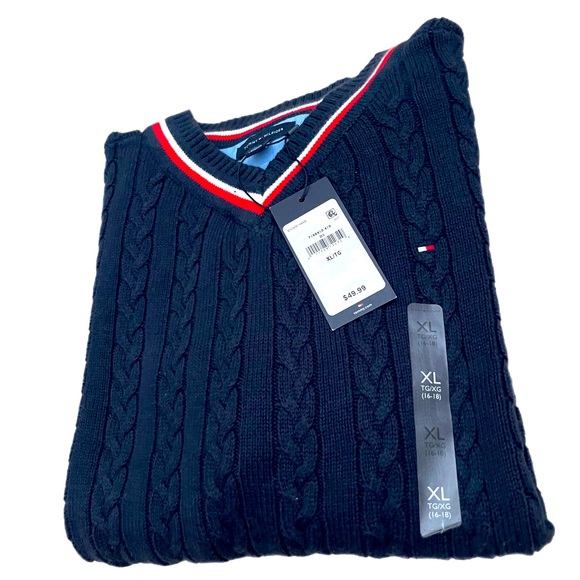 Tommy Hilfiger essential v- neck knitted sweater - Picture 3 of 7